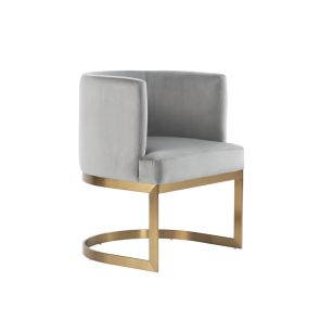 Lasco Dining Chair Dove Grey - Brushed Brass base