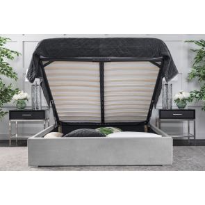 Lavinia bed met opbergruimte  Platinum Grijs