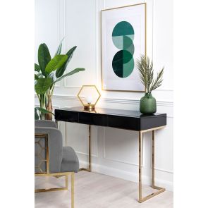  Lorenzo Toughened Black Glass Console Table