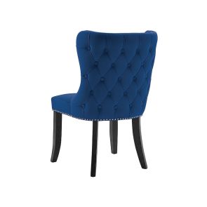 Chaise de salle à manger Margonia, Encre blue - piétement d'étain