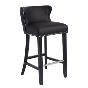 Tabouret de bar Margonia, faux cuir noir