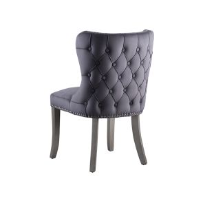 Margonia Dining Chair - Storm Grey with Pewter Legs