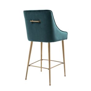 Mason Bar Stool - Peacock - Brushed Gold Legs