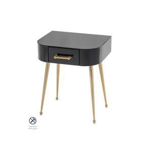 Mason Black Glass Side Table – Brushed Gold Legs