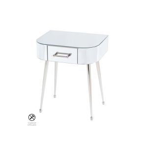 Table d'Appoint Mason en Miroir - Pieds en Argent Brillant