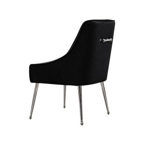 Chaise de salle à manger Mason noire - piétement argenté