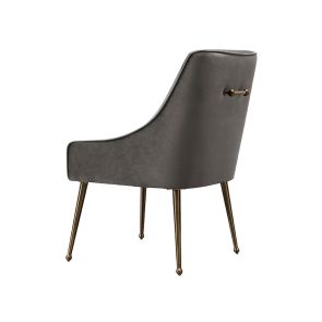 Mason Dining Chair Dove Grey - Brushed Gold Legs