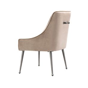 Mason Dining Chair Taupe - Brushed Silver Legs