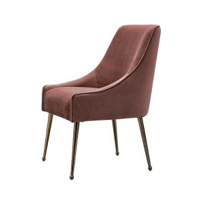 Mason Dining Chair Blush Pink - Brushed Gold Legs