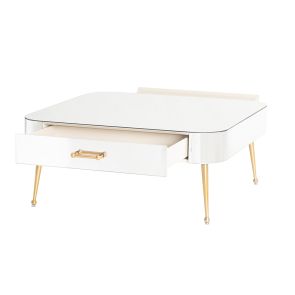 Table basse miroir Mason - Pieds en or brossé