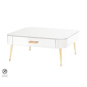 Mason Mirrored Coffee Table – Brushed Gold Legs