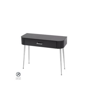 Mason Console in Vetro Nero - gambe in Argento lucidato