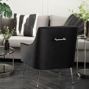 Mason Lounge Stuhl Schwarz -  Beine Glänzendes Silber