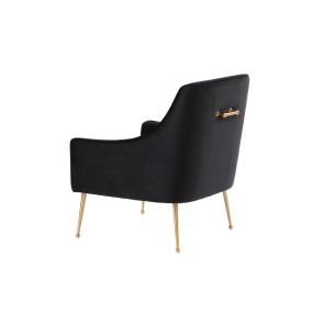 Fauteuil Mason – Noir- Piètement doré