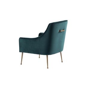 Fauteuil Mason - Paon - Pieds Or Brossé 