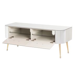 Mason Mueble de TV de Espejo - patas de Oro Cepillado