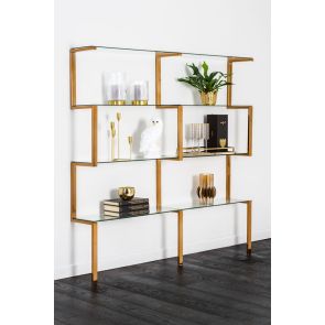 Miko Double Shelf Unit Brass