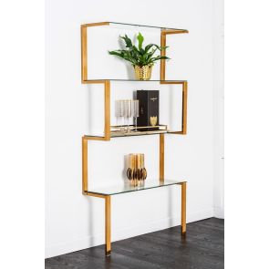 Miko Single Shelf Unit Brass