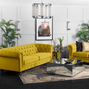 Monty Three Seat Sofa - Mustard