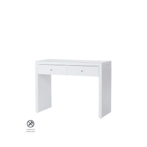 Pimlico White Glass Dressing Table with 2 Legs