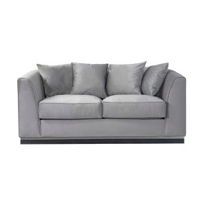 Pino Two Seat Sofa - Dove Grey - Silver Base