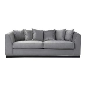 Pino Three Seat Sofa - Dove Grey - Silver Base