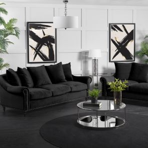 Portman Three Seat Sofa - Black