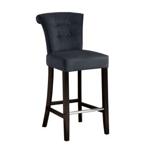 Positano Bar stool with Back Ring - Black Velvet