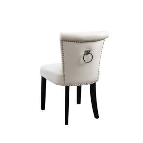 Positano Dining Chair with Back Ring / Black legs- Cream