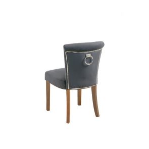 Positano Dining Chair with Back Ring - Smoke - Natural legs