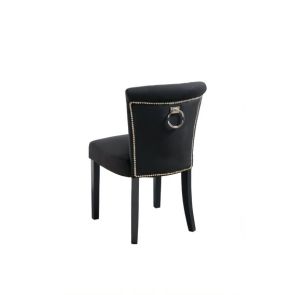 Positano Dining Chair with Back Ring - Black Velvet