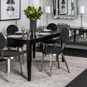 Silla de comedor Ravello – Negro - Base de acero