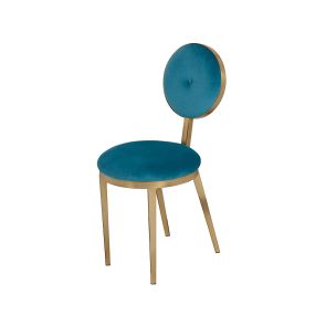 Ravello Eetkamerstoel Messing -Turquoise  