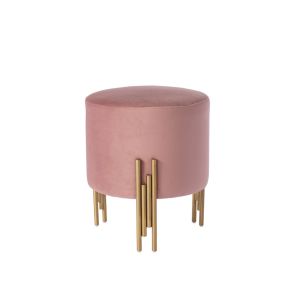 Rubell Stool Blush Pink Brass base