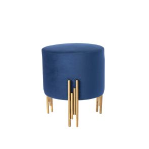 Rubell Stool Navy Brass base