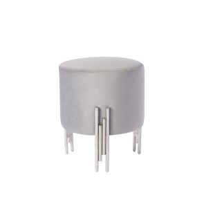 Rubell Stool Dove Grey Silver base