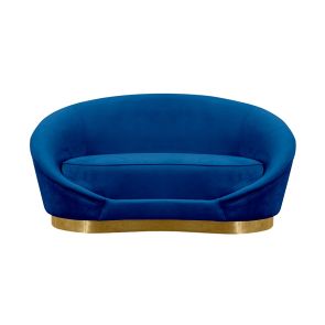 Selini 2-Sitzer Sofa - Messing Basis - Marineblau 