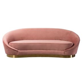 Selini 3-Sitzer Sofa - Messing Basis - Zartrosa