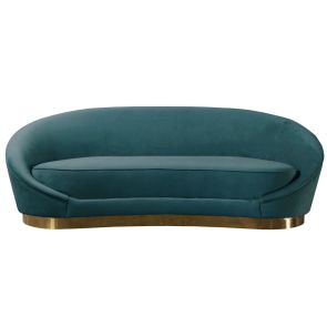 Selini 3-Sitzer Sofa - Messing Basis - Pfauenblau