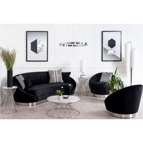 Selini 3-Sitzer Sofa - Silber Basis - Schwarz 