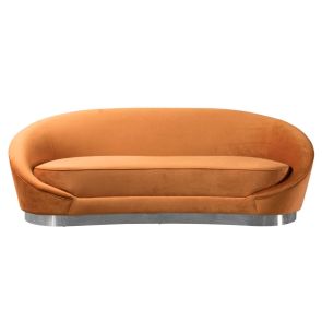 Selini 3-Sitzer Sofa - Silber Basis - Kürbisorange 