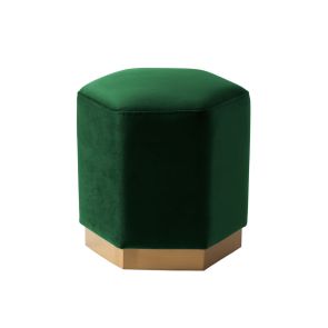 Tabouret hexagonal Senio, vert-bouteille