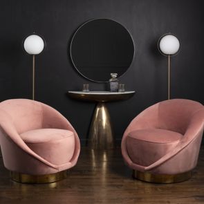 Selini Swivel Chair - Blush Pink