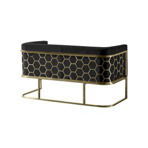 Alveare Two Seat Sofa - Brass - Black