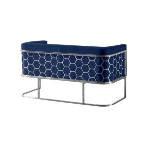 Alveare 2 Sitzer Sofa - Silber- Blau