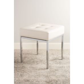 Tabouret blanc en chrome Stiletto