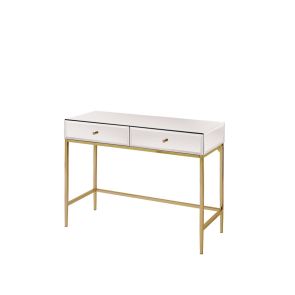 Stiletto Console/Toeletta in Vetro bianco - Ottone