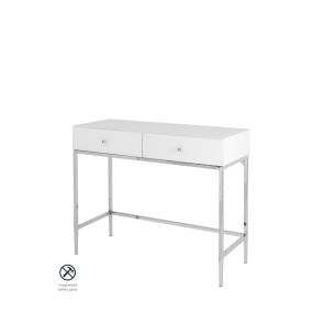 Stiletto Toughened White Glass and chrome Console Table