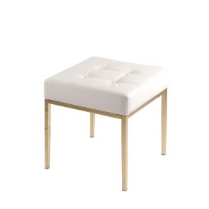 Stiletto White and Brass Stool