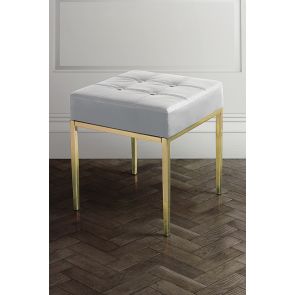 Stiletto White and Brass Stool